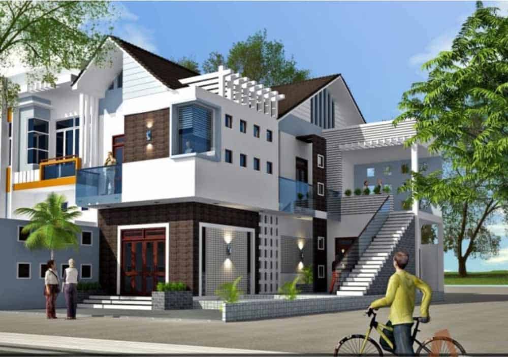 10 Mẫu Nhà Mái Lệch 2 Tầng Sang Trọng Hiện Đại Nhất 11 nhà mái lệch 2 tầng hiện nay
